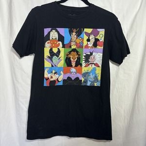 Disney Villains Jafar Ursula Captain Hook Cruella De Vil T-Shirt Black Mens S L4